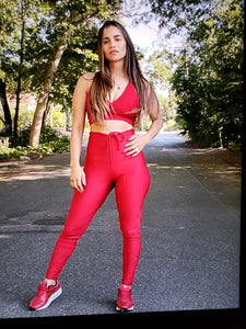 Ruby Red Workout Leggings for Women